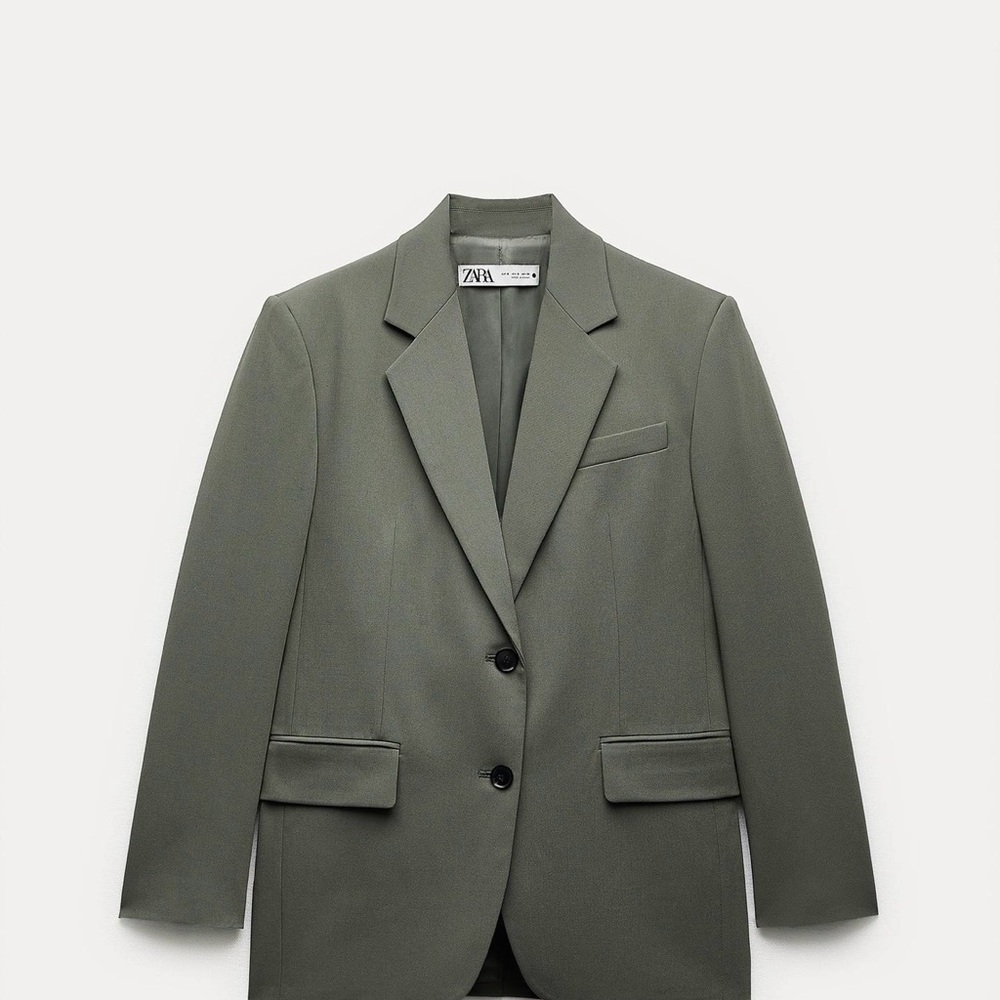 Zara Dark Olive Tailored Blazer